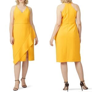 HARLYN Sheath Dress Women XXL Marigold Yellow Sleeveless Knee Length Cocktail